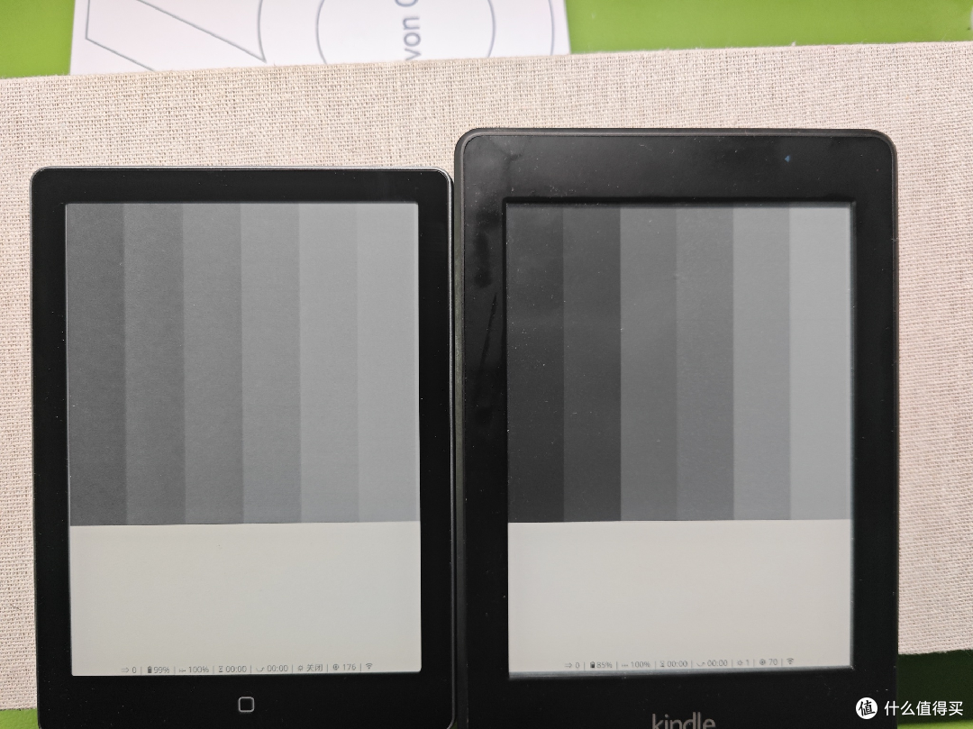 左clear6，右KPW2，clear6这个黑度已经刷新多次，不然更灰